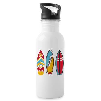 Three pop art surf boards - Water bottle with straw - white - Right