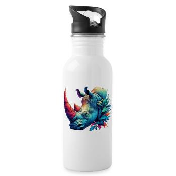 Rhinoceros - Water bottle with straw - white - Right