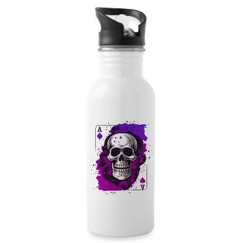 Kiss My Ace Pokerspiel Kartenspiel Casino Sake - Trinkflasche mit integriertem Trinkhalm - Weiß - Rechts