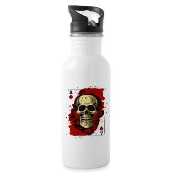 Kiss My Ace poker game card game casino sake - Water bottle with straw - white - Right