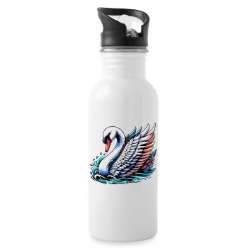 Cygne - Gourde avec paille intégrée - blanc - Droite