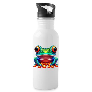 Grenouille - Gourde avec paille intégrée - blanc - Droite