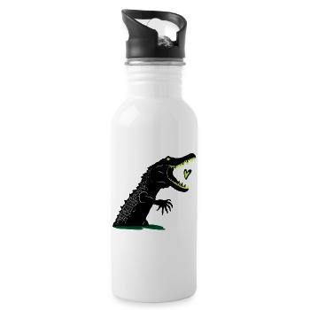 Crocodile I like you to eat - Water bottle with straw - white - Right