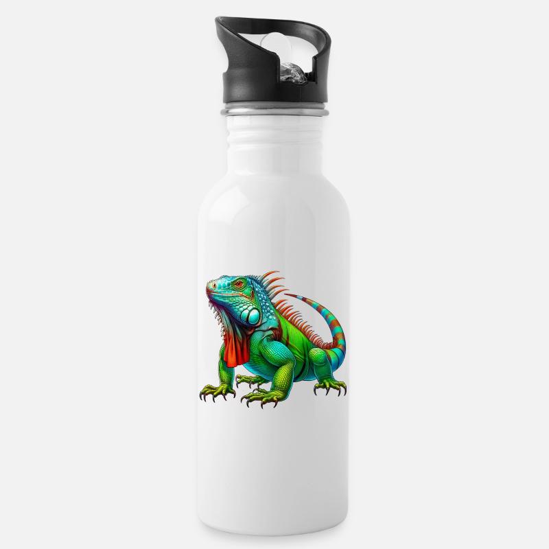 Iguane - Gourde avec paille intégrée - blanc