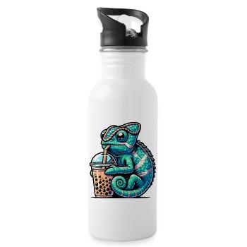 Bubble Tea Caméléon Boba Tea Kawaii Cadeau - Gourde avec paille intégrée - blanc - Droite