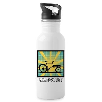 Popartstyle Cargo Bike, Cargo Bike - Water bottle with straw - white - Right