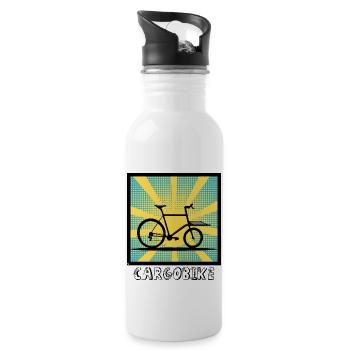 Popartstyle Cargo Bike, Cargo Bike - Water bottle with straw - white - Right