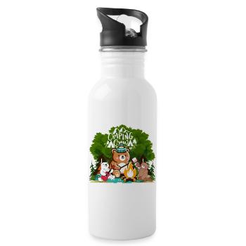 Camping crew - Water bottle with straw - white - Right