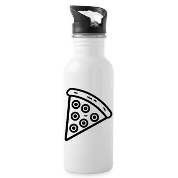Pizza slice - Water bottle with straw - white - Right