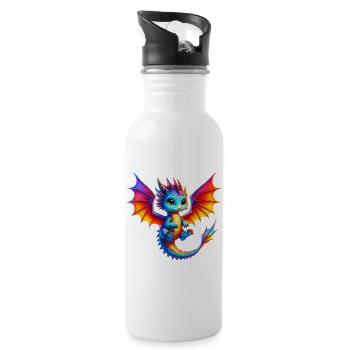 Dragon - Water bottle with straw - white - Right