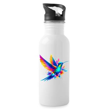Colibri - Gourde avec paille intégrée - blanc - Droite