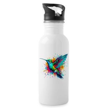 Kolibri - Trinkflasche mit integriertem Trinkhalm - Weiß - Rechts