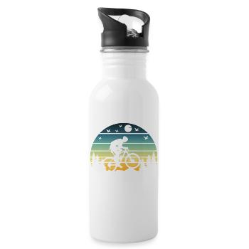 Mountain Biking - Trinkflasche mit integriertem Trinkhalm - Weiß - Rechts