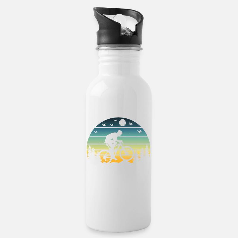 Mountain Biking - Trinkflasche mit integriertem Trinkhalm - Weiß