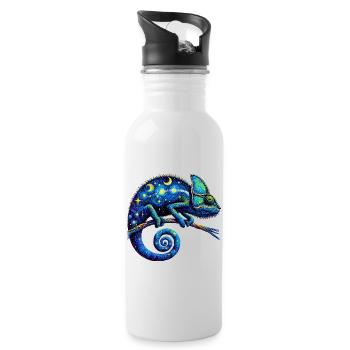 Chamäleon - Trinkflasche mit integriertem Trinkhalm - Weiß - Rechts