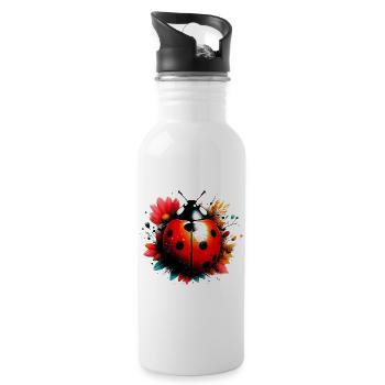 Coccinelle - Gourde avec paille intégrée - blanc - Droite