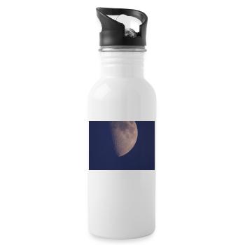 Mann im Mond 1 - Trinkflasche mit integriertem Trinkhalm - Weiß - Rechts