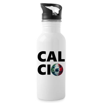 Italienischer Fußball - Trinkflasche mit integriertem Trinkhalm - Weiß - Rechts