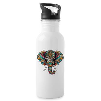 Éléphant - Gourde avec paille intégrée - blanc - Droite