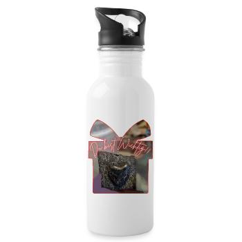 Du bist Wichtig - Trinkflasche mit integriertem Trinkhalm - Weiß - Rechts