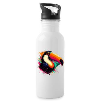 Toucan - Water bottle with straw - white - Right