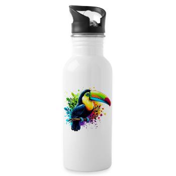 Toucan - Water bottle with straw - white - Right