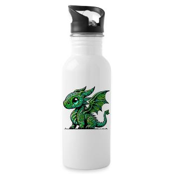 Dragon - Water bottle with straw - white - Right