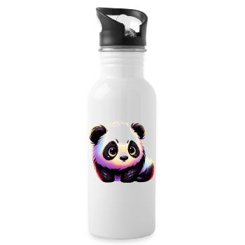 Panda - Trinkflasche mit integriertem Trinkhalm - Weiß - Rechts