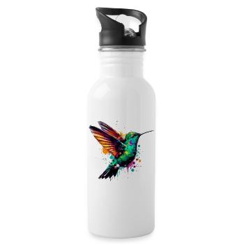Colibri - Gourde avec paille intégrée - blanc - Droite