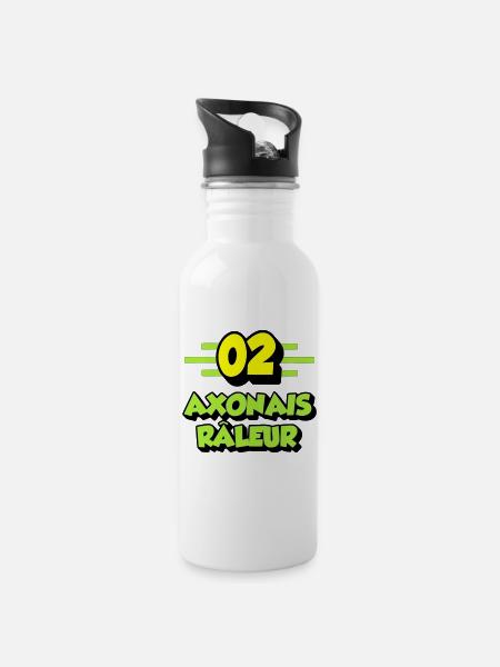 Axonais râleur - Gourde avec paille intégrée - blanc