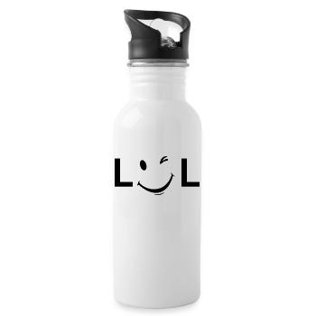 LOL Unisex - Trinkflasche mit integriertem Trinkhalm - Weiß - Rechts