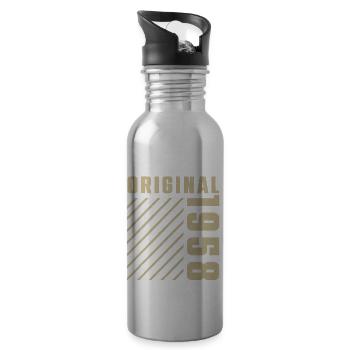 Original 1958 Authentischer Jahrgang Bursdag von 1958 - Trinkflasche mit integriertem Trinkhalm - Lightsilver - Rechts