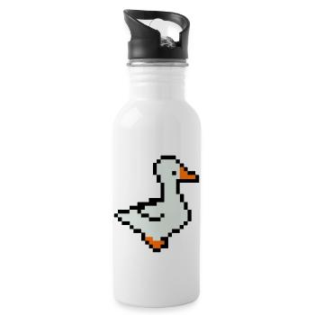 Pixel Duck - Water bottle with straw - white - Right