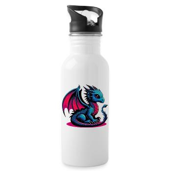 Dragon - Water bottle with straw - white - Right