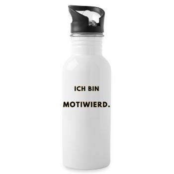Ich bin motiweird. - Trinkflasche mit integriertem Trinkhalm - Weiß - Rechts