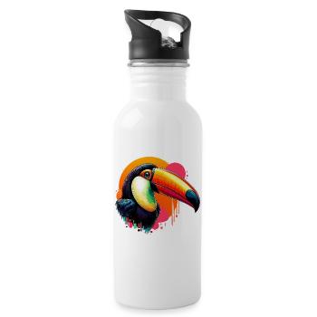Toucan - Water bottle with straw - white - Right