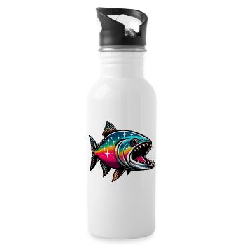 Piranha - Gourde avec paille intégrée - blanc - Droite
