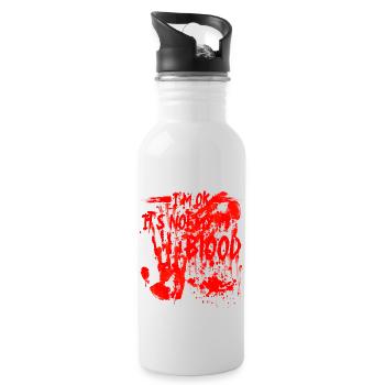 Halloween, Fröhlich, Horror, Monster, Blut, Gruselig, Beängstigend - Trinkflasche mit integriertem Trinkhalm - Weiß - Rechts