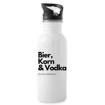 Bier, Korn & Vodka - Trinkflasche mit integriertem Trinkhalm - Weiß - Rechts