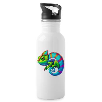 Caméléon - Gourde avec paille intégrée - blanc - Droite