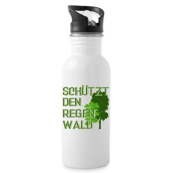 Protège la forêt tropicale - Gourde avec paille intégrée - blanc - Droite