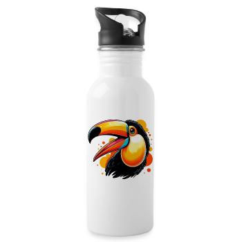 Toucan - Water bottle with straw - white - Right
