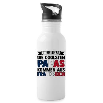 Franzosen Französisch Frankreich - Trinkflasche mit integriertem Trinkhalm - Weiß - Rechts