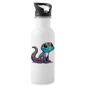 Gecko - Water bottle with straw - white - Right