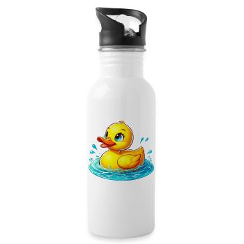 Caneton Canard Canard Canard - Gourde avec paille intégrée - blanc - Droite
