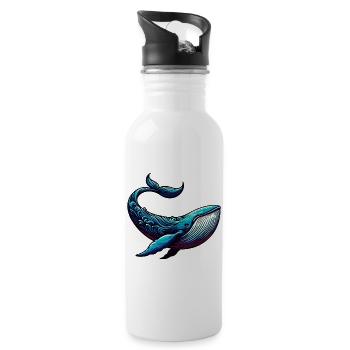 Wal - Trinkflasche mit integriertem Trinkhalm - Weiß - Rechts