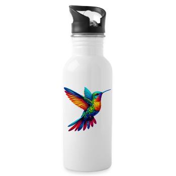 Kolibri - Trinkflasche mit integriertem Trinkhalm - Weiß - Rechts