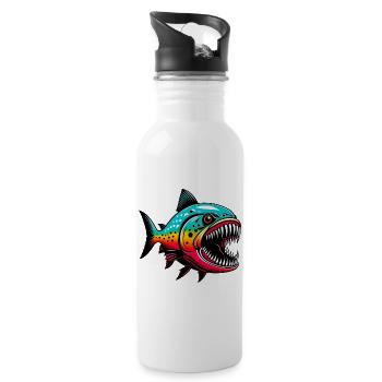 Piranha - Gourde avec paille intégrée - blanc - Droite