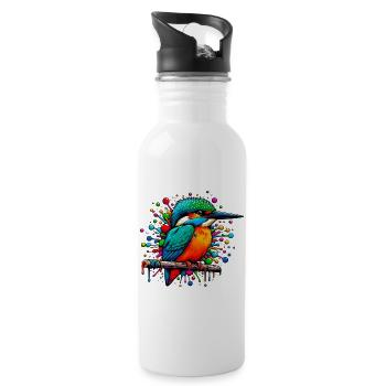 Kingfisher - Water bottle with straw - white - Right