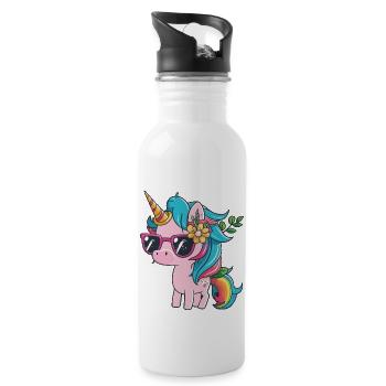 unicorn - Trinkflasche mit integriertem Trinkhalm - Weiß - Rechts
